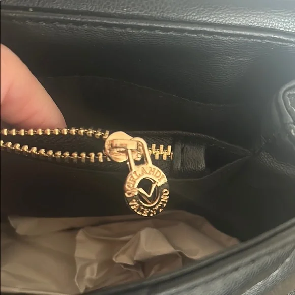 Valentino Orlandi Black Vegan Leather Shoulder Bag. NWT - Picture 7 of 9